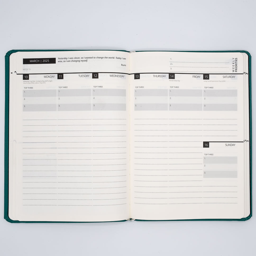 2025 Mental Fitness Diary & Planner - Weekly Format